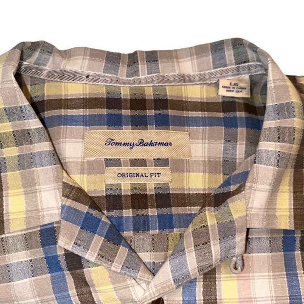 Tommy Bahama 100% Silk Men's Button Up Short Sleeve Shirt Large - Picture 3 of 3